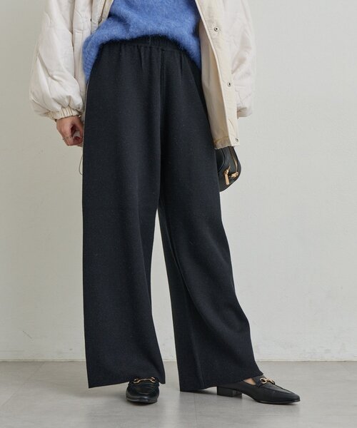 un dix cors（アンディコール）の「《リラクシーな履き心地》サイドラインニットパンツ（スウェットパンツ・レディース・ブラック/グレー・FREE）」の3枚目の写真