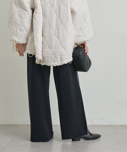 un dix cors（アンディコール）の「《リラクシーな履き心地》サイドラインニットパンツ（スウェットパンツ・レディース・ブラック/グレー・FREE）」の6枚目の写真