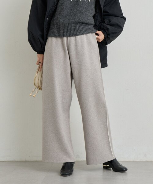 un dix cors（アンディコール）の「《リラクシーな履き心地》サイドラインニットパンツ（スウェットパンツ・レディース・ブラック/グレー・FREE）」の21枚目の写真