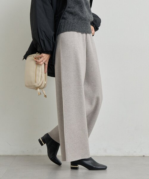 リラクシーな履き心地》サイドラインニットパンツ