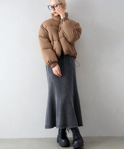 SpRay（スプレイ）の「中綿スタンドショートジャケット（ダウンジャケット/コート・レディース・ブラック/サックスブルー/アイボリー/モカ・FREE）」の8枚目の写真