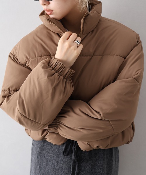 SpRay（スプレイ）の「中綿スタンドショートジャケット（ダウンジャケット/コート・レディース・ブラック/サックスブルー/アイボリー/モカ・FREE）」の5枚目の写真