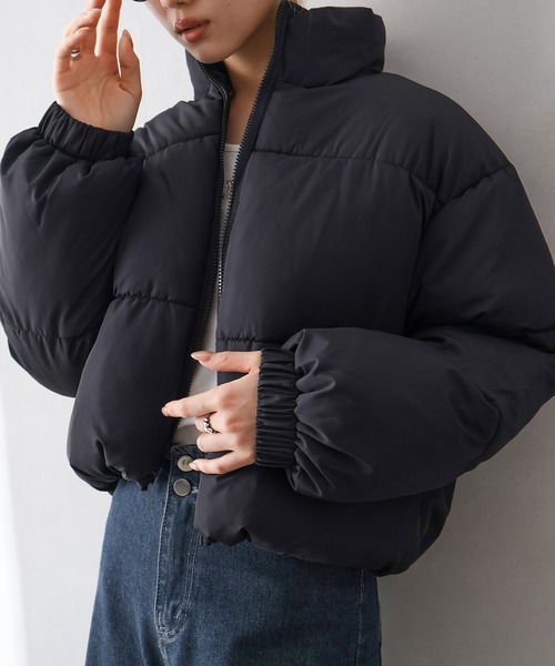 SpRay（スプレイ）の「中綿スタンドショートジャケット（ダウンジャケット/コート・レディース・ブラック/サックスブルー/アイボリー/モカ・FREE）」の21枚目の写真