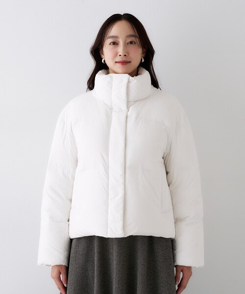 UNTITLED（アンタイトル）の「【トレンド/撥水機能/防寒】ショートダウンコート（ダウンジャケット/コート・レディース・オフホワイト/ブラック・00/01/03/04/42/44/46/48/50/02）」の19枚目の写真