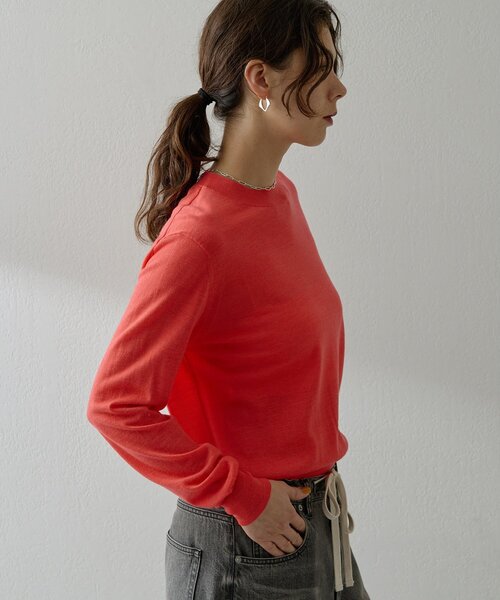 Whim Gazette（ウィムガゼット）の「16GWOOLテンジクプルオーバー（ニット/セーター・レディース・モカ/オレンジ/ブラック・FREE）」の20枚目の写真