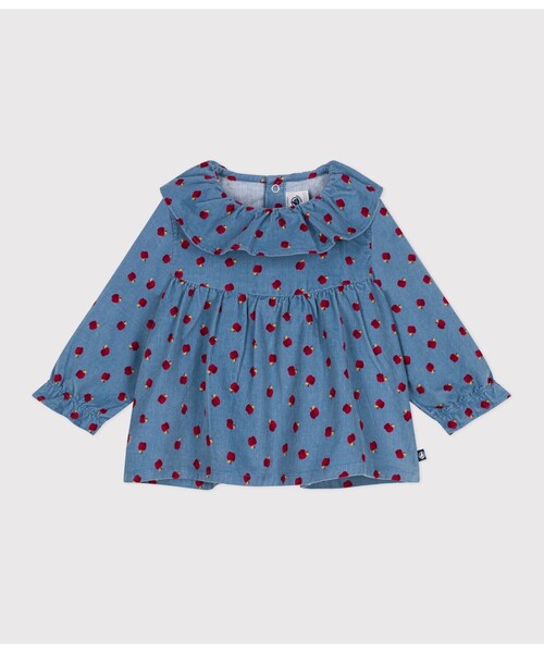 PETIT BATEAU(プチバトー)の「長袖ブラウス(シャツ/ブラウス・キッズ・ライトブルー・12MONTH/18MONTH/24MONTH/36MONTH)」の1枚目の写真