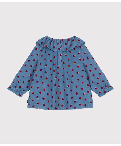 PETIT BATEAU(プチバトー)の「長袖ブラウス(シャツ/ブラウス・キッズ・ライトブルー・12MONTH/18MONTH/24MONTH/36MONTH)」の2枚目の写真
