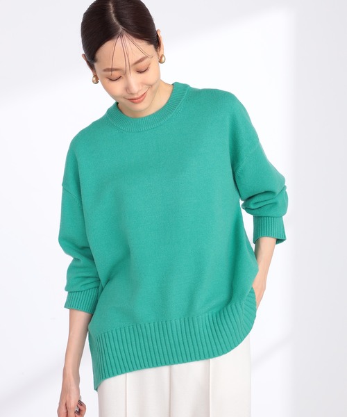 GALLORIA（ギャローリア）の「バッグスリットニット（ニット/セーター・レディース・オートミール/モカ/オレンジ/エメラルド・L/LL/S/M）」の3枚目の写真