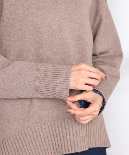 GALLORIA（ギャローリア）の「バッグスリットニット（ニット/セーター・レディース・オートミール/モカ/オレンジ/エメラルド・L/LL/S/M）」の7枚目の写真