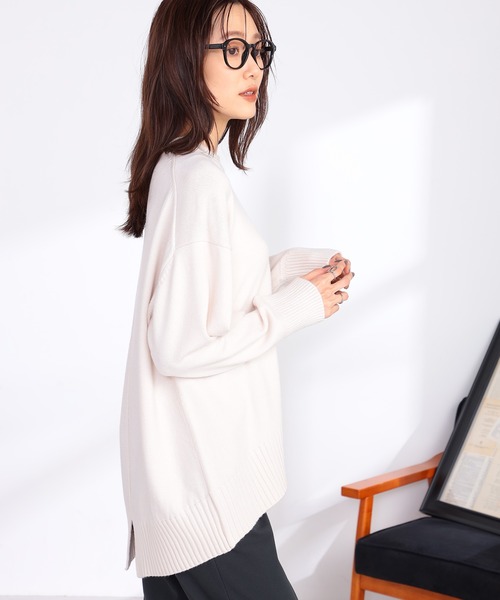 GALLORIA（ギャローリア）の「バッグスリットニット（ニット/セーター・レディース・オートミール/モカ/オレンジ/エメラルド・L/LL/S/M）」の9枚目の写真