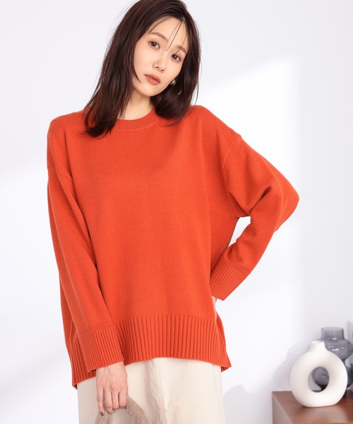 GALLORIA（ギャローリア）の「バッグスリットニット（ニット/セーター・レディース・オートミール/モカ/オレンジ/エメラルド・L/LL/S/M）」の14枚目の写真