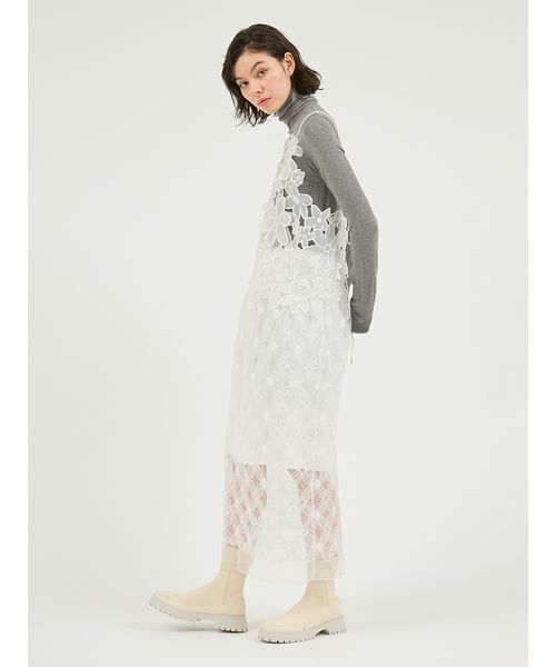 emmi(エミ)の「フラワーチュールスカート(スカート・レディース・ホワイト/ライム/ブラック・0/1)」の14枚目の写真