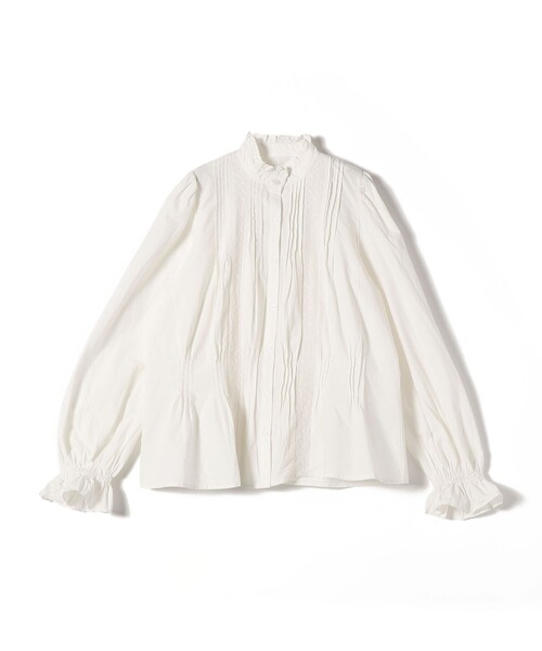 crinkle crinkle crinkle(クリンクルクリンクルクリンクル)の「crinkle crinkle crinkle:〈手洗い可能〉リビルド ネクト ブラウス(シャツ/ブラウス・レディース・ブラック/オフホワイト・ONE SIZE)」の1枚目の写真