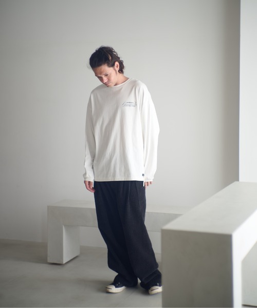 ADAM PATEK(アダムパテック)の「ADAMPATEK/needlestripe denim wide pants/ニードルパンチストライプデニムワイドスラックス(AP2528014)(デニムパンツ・レディース・グレー/ブラック・1/2)」の15枚目の写真