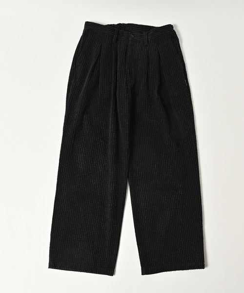 ADAM PATEK(アダムパテック)の「ADAMPATEK/needlestripe denim wide pants/ニードルパンチストライプデニムワイドスラックス(AP2528014)(デニムパンツ・レディース・グレー/ブラック・1/2)」の19枚目の写真