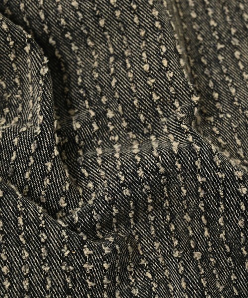 ADAM PATEK(アダムパテック)の「ADAMPATEK/needlestripe denim wide pants/ニードルパンチストライプデニムワイドスラックス(AP2528014)(デニムパンツ・レディース・グレー/ブラック・1/2)」の10枚目の写真