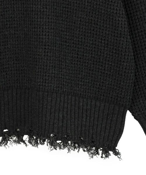 Editt by YECCA VECCA(エディットバイイェッカヴェッカ)の「ダメージルーズニット(ニット/セーター・レディース・チャコールグレー/ブルー/グレー・FREE)」の22枚目の写真