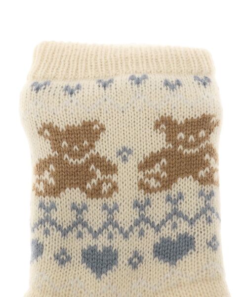 merry jenny（メリージェニー）の「もこもこbear knit socks（ソックス/靴下・レディース・レッド/アイボリー・FREE）」の13枚目の写真
