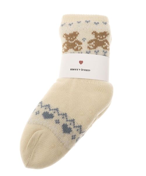 merry jenny（メリージェニー）の「もこもこbear knit socks（ソックス/靴下・レディース・レッド/アイボリー・FREE）」の14枚目の写真