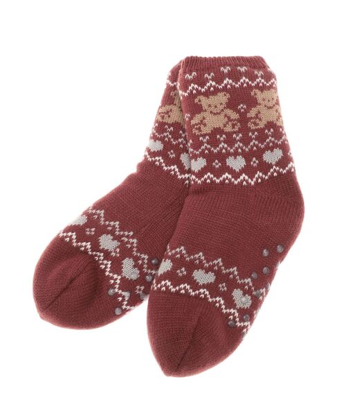 merry jenny（メリージェニー）の「もこもこbear knit socks（ソックス/靴下・レディース・レッド/アイボリー・FREE）」の15枚目の写真