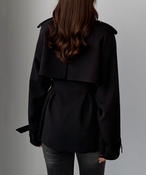 Louere(ルエレ)の「ミドル丈トレンチコート(トレンチコート・レディース・チャコール/ベージュ/ブラック・SMALL/MEDIUM/LARGE/X-LARGE)」の6枚目の写真
