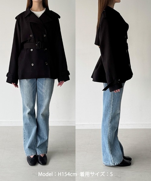 Louere(ルエレ)の「ミドル丈トレンチコート(トレンチコート・レディース・チャコール/ベージュ/ブラック・SMALL/MEDIUM/LARGE/X-LARGE)」の20枚目の写真
