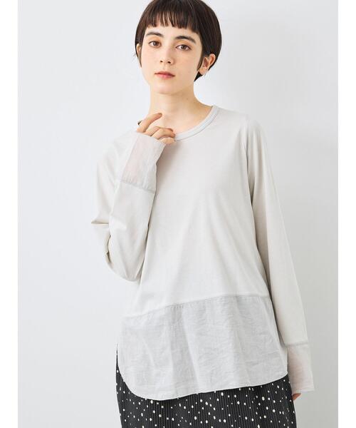 SM2（エスエムツー）の「布帛切替ロンT（Tシャツ/カットソー・レディース・ブラック/オフホワイト/グレー・F）」の2枚目の写真