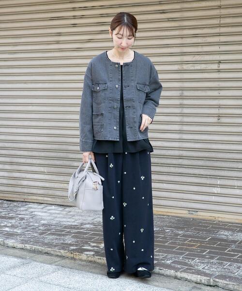 ITEMS URBANRESEARCH（アイテムズ アーバンリサーチ）の「刺繍ベロアパンツ（その他パンツ・レディース・ブルー系その他/パープル系その他・FREE）」の7枚目の写真