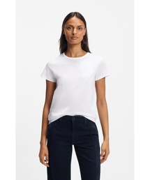 シルケットコットン Tシャツ ロゴモチーフ