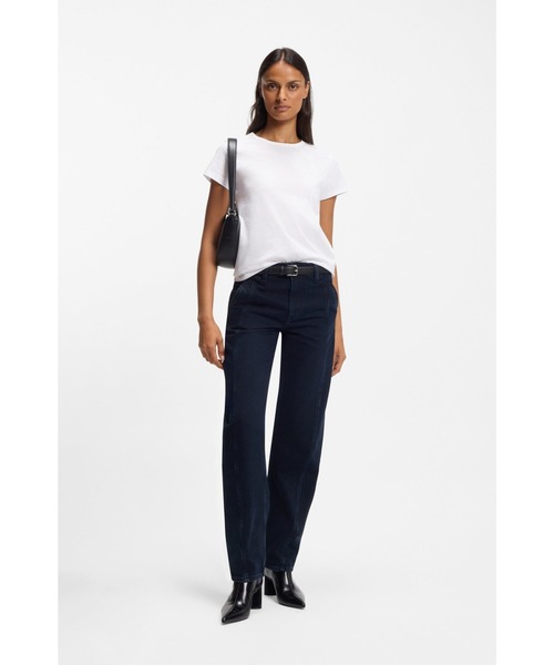 BOSS（ボス）の「シルケットコットン Tシャツ ロゴモチーフ（Tシャツ/カットソー・レディース・ホワイト・M/XS/S/L）」の4枚目の写真