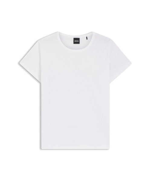 BOSS（ボス）の「シルケットコットン Tシャツ ロゴモチーフ（Tシャツ/カットソー・レディース・ホワイト・M/XS/S/L）」の5枚目の写真