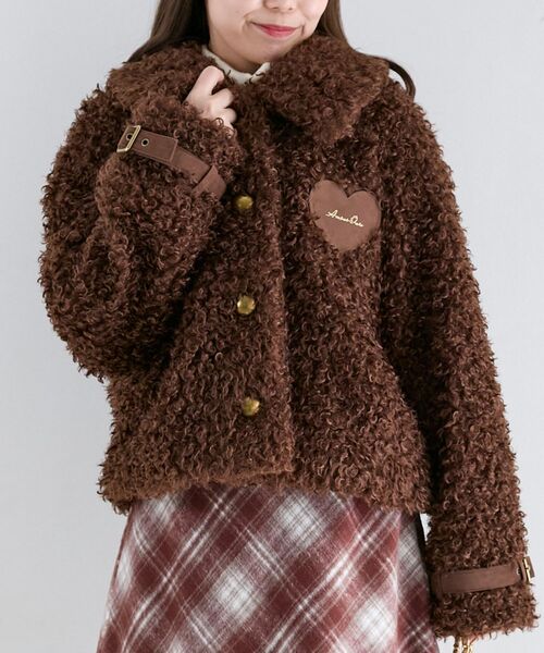 MAJESTIC LEGON（マジェスティックレゴン）の「ハートパッチふわふわブルゾン（ブルゾン・レディース・ブラウン/ベージュ・MEDIUM）」の15枚目の写真