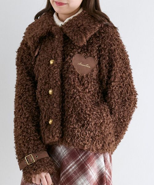 MAJESTIC LEGON（マジェスティックレゴン）の「ハートパッチふわふわブルゾン（ブルゾン・レディース・ブラウン/ベージュ・MEDIUM）」の16枚目の写真
