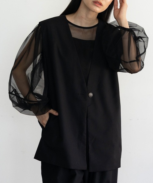 No Rule No Line（ノール－ルノーライン）の「オーバーサイズベスト（ベスト・レディース・グレー/ブラック/ブラウン系その他・FREE）」の2枚目の写真