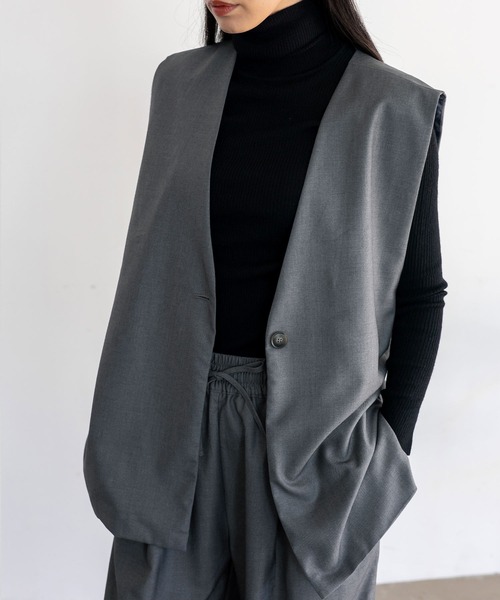 No Rule No Line（ノール－ルノーライン）の「オーバーサイズベスト（ベスト・レディース・グレー/ブラック/ブラウン系その他・FREE）」の8枚目の写真