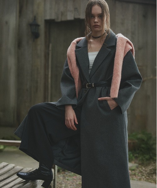 ad thie（アドティエ）の「フェイクウール ロングチェスターコート