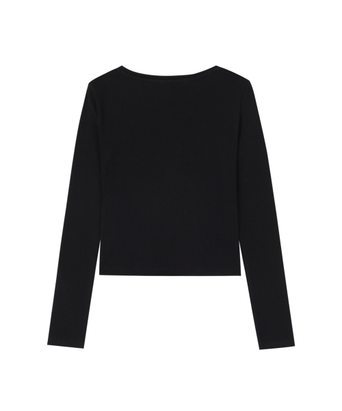 ダブルリボンタイトトップ_ブラック（Tシャツ/カットソー）｜CRANK