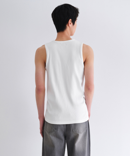 MUSINSA STANDARD（ムシンサスタンダード）の「ワイドリブドタンクトップ[ホワイト]（Tシャツ/カットソー・メンズ・その他・SMALL/MEDIUM/LARGE/X-LARGE/XX-LARGE/XXX-LARGE）」の6枚目の写真