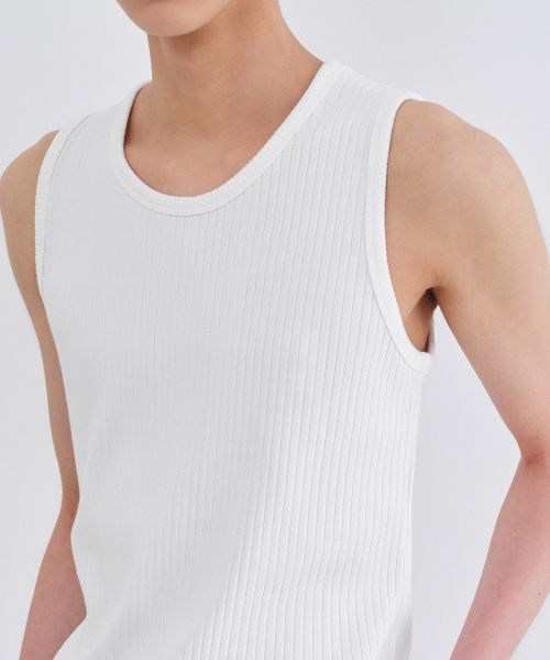 MUSINSA STANDARD（ムシンサスタンダード）の「ワイドリブドタンクトップ[ホワイト]（Tシャツ/カットソー・メンズ・その他・SMALL/MEDIUM/LARGE/X-LARGE/XX-LARGE/XXX-LARGE）」の7枚目の写真