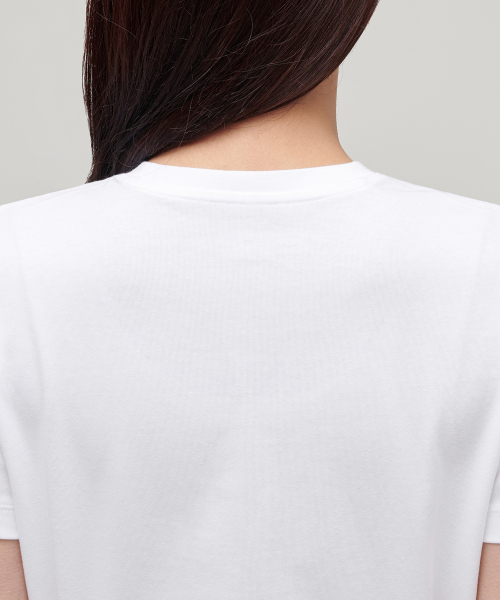 MUSINSA STANDARD WOMAN（ムシンサスタンダードウーマン）の「[クールタンダード] ウィメンズ ベーシック クルーネック Tシャツ [ホワイト]（Tシャツ/カットソー・レディース・その他・SMALL/MEDIUM/LARGE/X-LARGE/X-SMALL）」の8枚目の写真