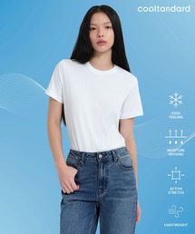 MUSINSA STANDARD WOMAN | [クールタンダード] ウィメンズ ベーシック クルーネック Tシャツ [ホワイト](Tシャツ/カットソー)