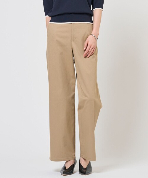 J.PRESS(ジェイプレス)の「チノストレッチ ワイドパンツ(その他パンツ・レディース・ネイビー系/ベージュ系・T17/T15/T13)」の2枚目の写真