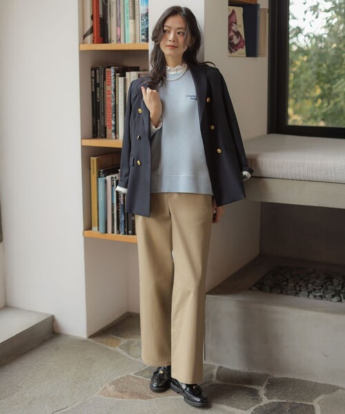 J.PRESS(ジェイプレス)の「チノストレッチ ワイドパンツ(その他パンツ・レディース・ネイビー系/ベージュ系・T17/T15/T13)」の15枚目の写真