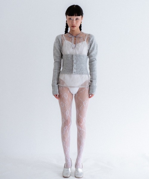 HONEY MI HONEY（ハニーミーハニー）の「bolero corset cardigan（カーディガン/ボレロ・レディース・オフホワイト/ブラック・FREE）」の21枚目の写真