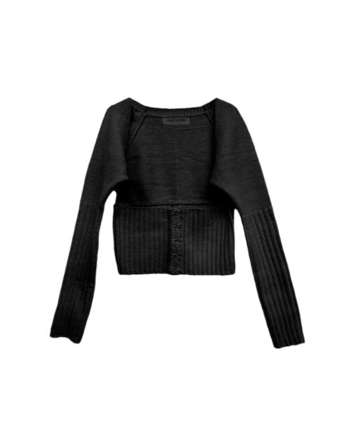 HONEY MI HONEY（ハニーミーハニー）の「bolero corset cardigan（カーディガン/ボレロ・レディース・オフホワイト/ブラック・FREE）」の11枚目の写真