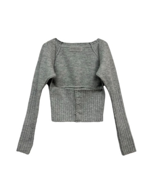 HONEY MI HONEY（ハニーミーハニー）の「bolero corset cardigan（カーディガン/ボレロ・レディース・オフホワイト/ブラック・FREE）」の10枚目の写真