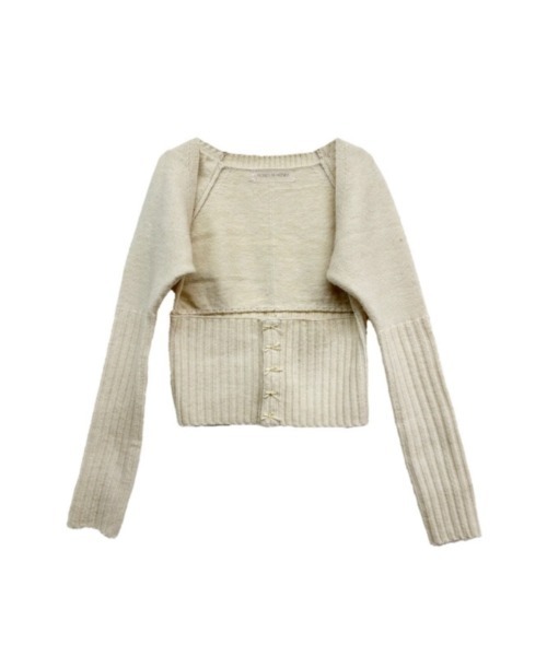 HONEY MI HONEY（ハニーミーハニー）の「bolero corset cardigan（カーディガン/ボレロ・レディース・オフホワイト/ブラック・FREE）」の9枚目の写真