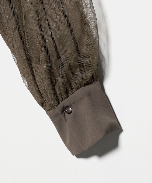 green label relaxing（グリーンレーベルリラクシング）の「チュール ティアード ワンピース（ドレス・レディース・モカ/ブラック・FREE）」の11枚目の写真