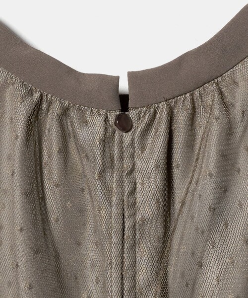 green label relaxing（グリーンレーベルリラクシング）の「チュール ティアード ワンピース（ドレス・レディース・モカ/ブラック・FREE）」の9枚目の写真