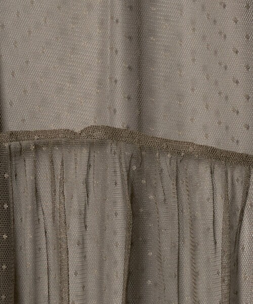 green label relaxing（グリーンレーベルリラクシング）の「チュール ティアード ワンピース（ドレス・レディース・モカ/ブラック・FREE）」の8枚目の写真